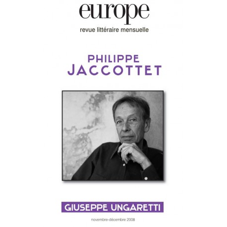 Revue Europe : Philippe Jaccottet : Sommaire